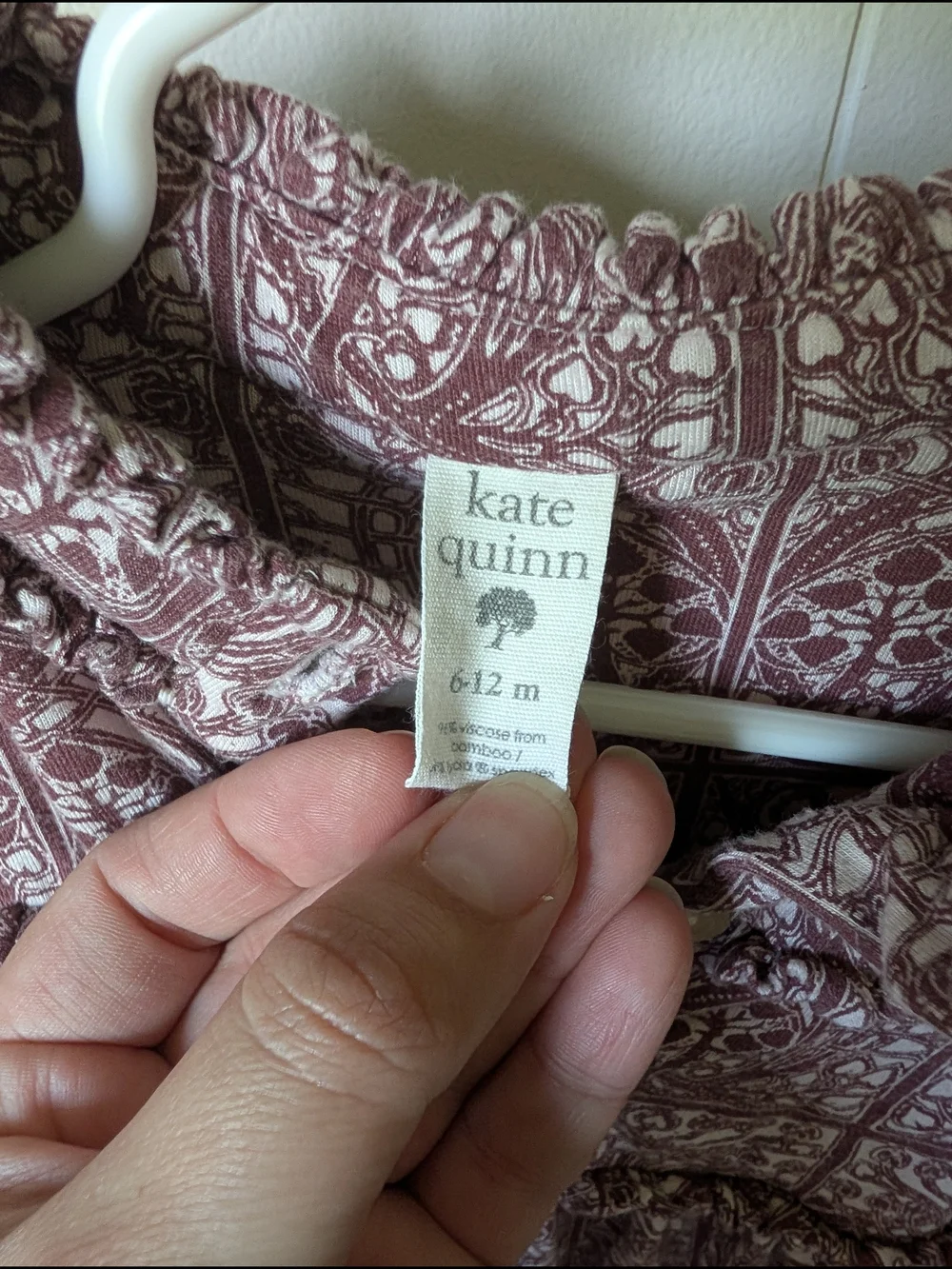 kate quinn Mauve Floral Print Long Sleeve Dress